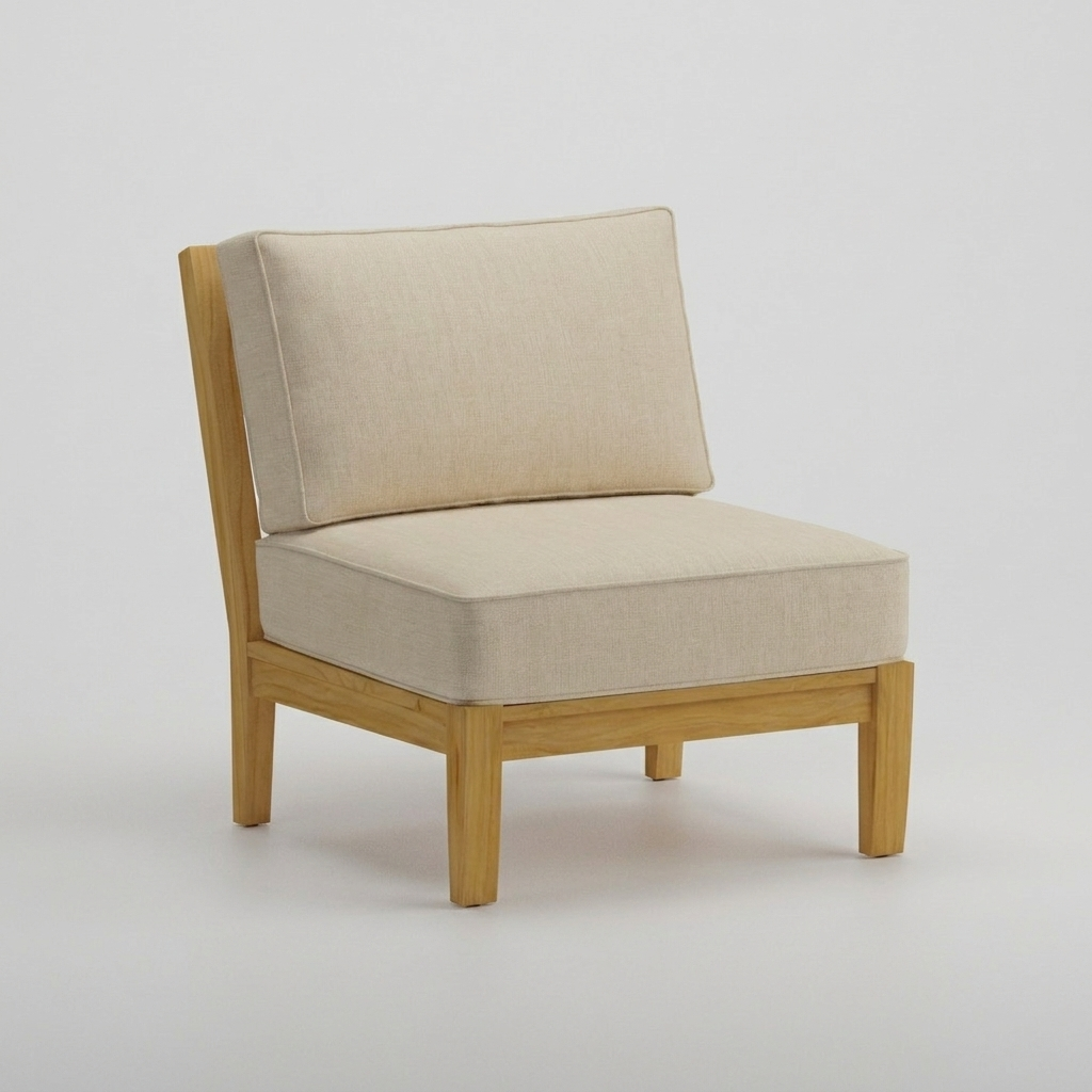 Mila Armless Sectional - Canvas Flax - Jrs Patio San Diego