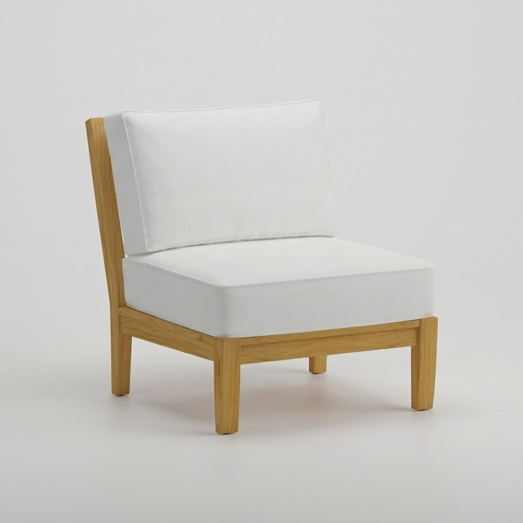 Mila Armless Sectional - Olefin White - Jrs Patio San Diego