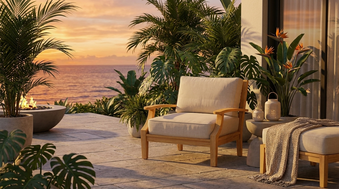 Mila Teak Club Chair lifestyle