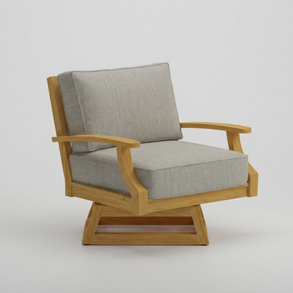 Mila Teak Swivel Club Chair Canvas Granite Sunbrella - Jrs Patio San Diego