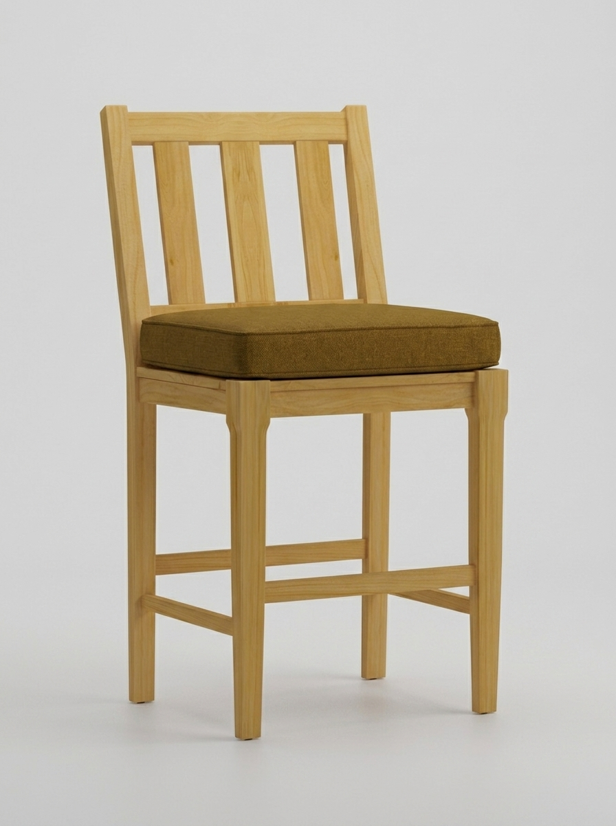 Mila Teak Bar Stool - Canvas Teak - Jrs Patio San Diego