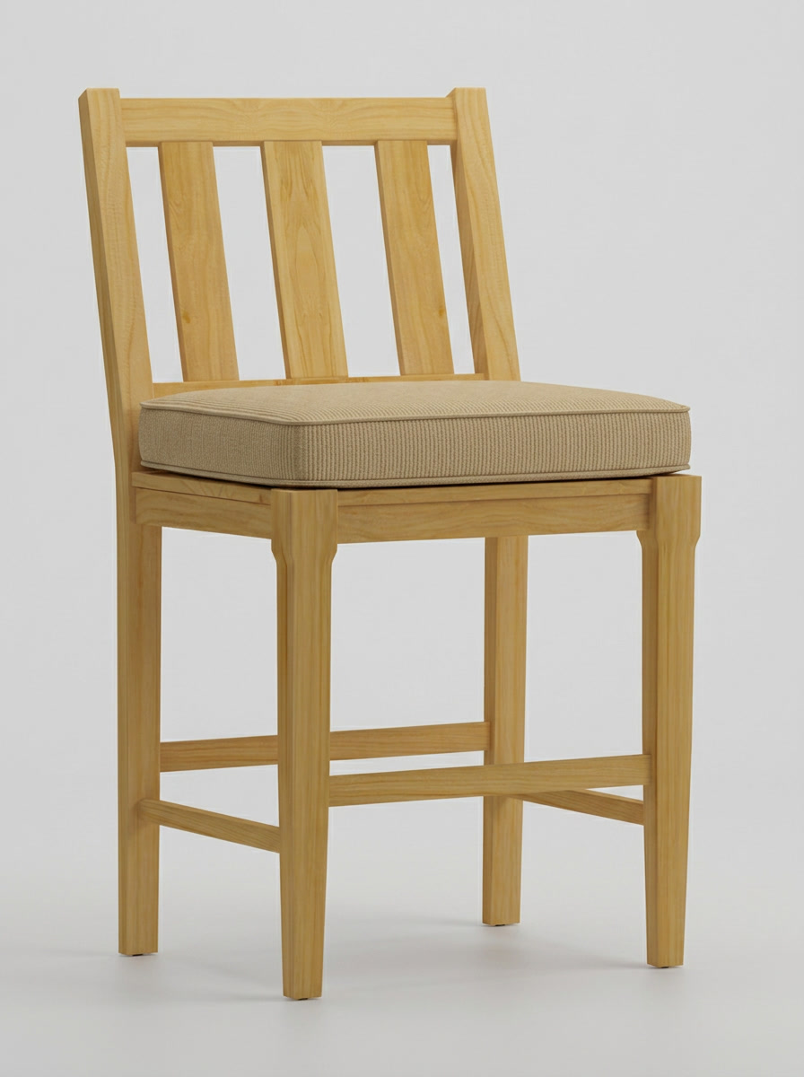 Mila Teak Bar Stool - Spectrum Sand - Jrs Patio San Diego