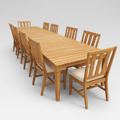 Mila Teak Dining Set 12 Piece