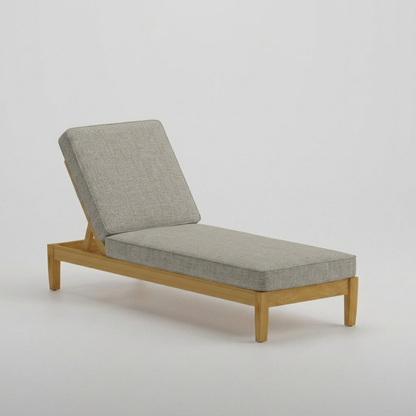 Mila Teak Lounger Canvas Granite - Jrs Patio San Diego
