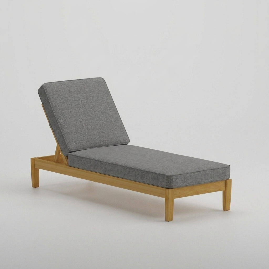 Mila Teak Lounger Cast Slate - Jrs Patio San Diego