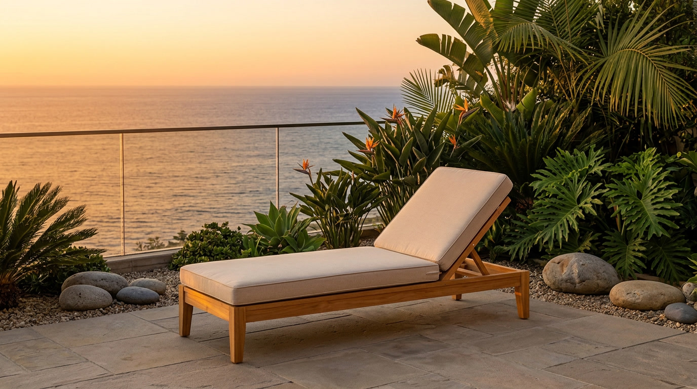 Mila Teak Lounger lifestyle