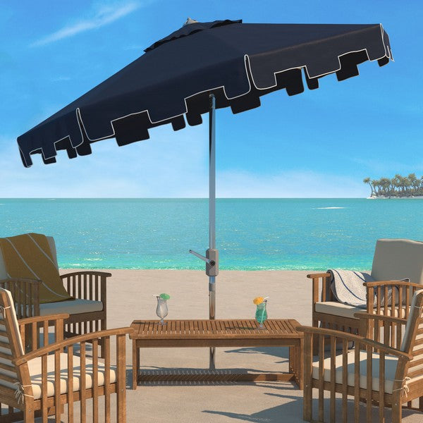 Uv Resistant Zimmerman 9 Ft Crank Market Push Button Tilt Umbrella With Flap