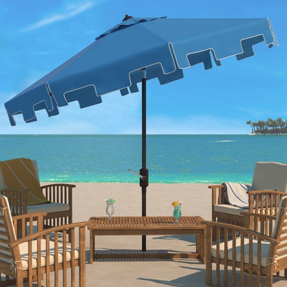 Uv Resistant Zimmerman 9 Ft Crank Market Push Button Tilt Umbrella With Flap