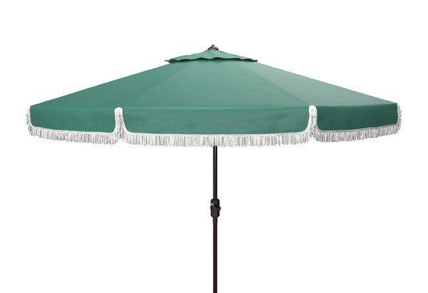 Milan Fringe 9ft Crank Outdoor Push Button Tilt Umbrella