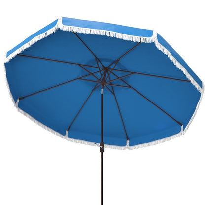 Milan Fringe 9ft Crank Outdoor Push Button Tilt Umbrella