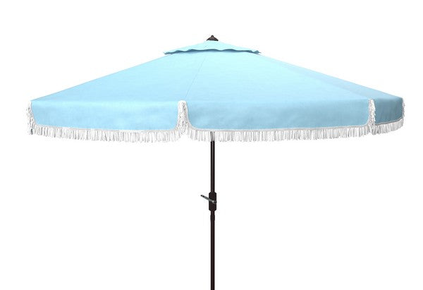 Milan Fringe 9ft Crank Outdoor Push Button Tilt Umbrella