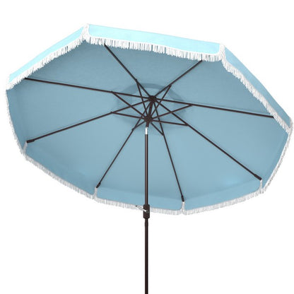 Milan Fringe 9ft Crank Outdoor Push Button Tilt Umbrella