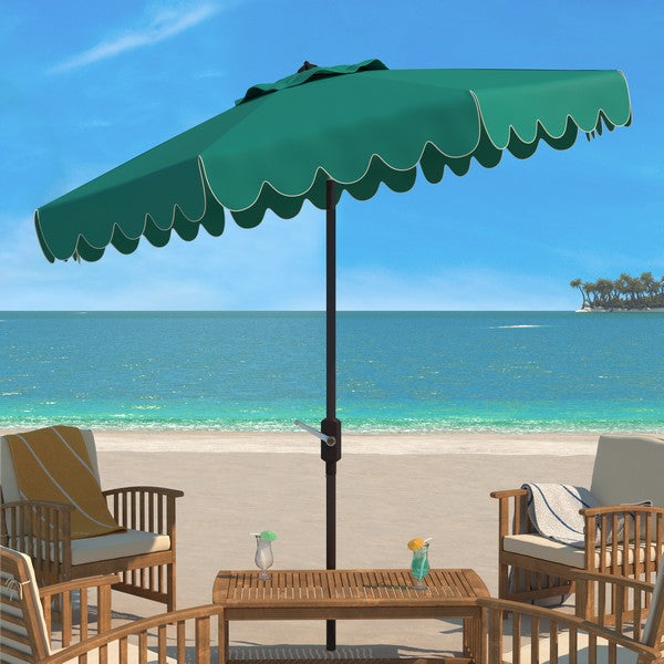 Venice Single Scallop 9ft Crank Outdoor Push Button Tilt Umbrella