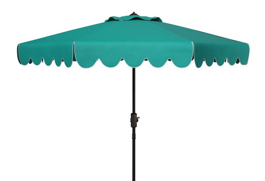 Venice Single Scallop 9ft Crank Outdoor Push Button Tilt Umbrella
