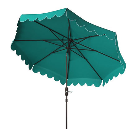 Venice Single Scallop 9ft Crank Outdoor Push Button Tilt Umbrella