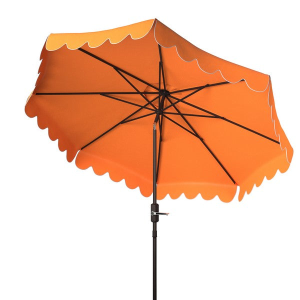 Venice Single Scallop 9ft Crank Outdoor Push Button Tilt Umbrella