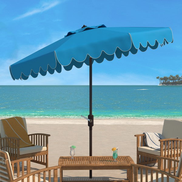 Venice Single Scallop 9ft Crank Outdoor Push Button Tilt Umbrella