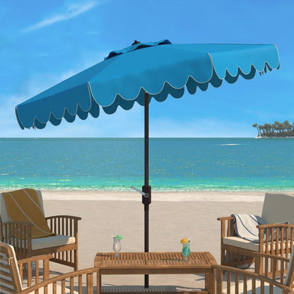 Venice Single Scallop 9ft Crank Outdoor Push Button Tilt Umbrella
