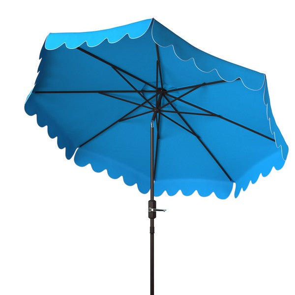 Venice Single Scallop 9ft Crank Outdoor Push Button Tilt Umbrella