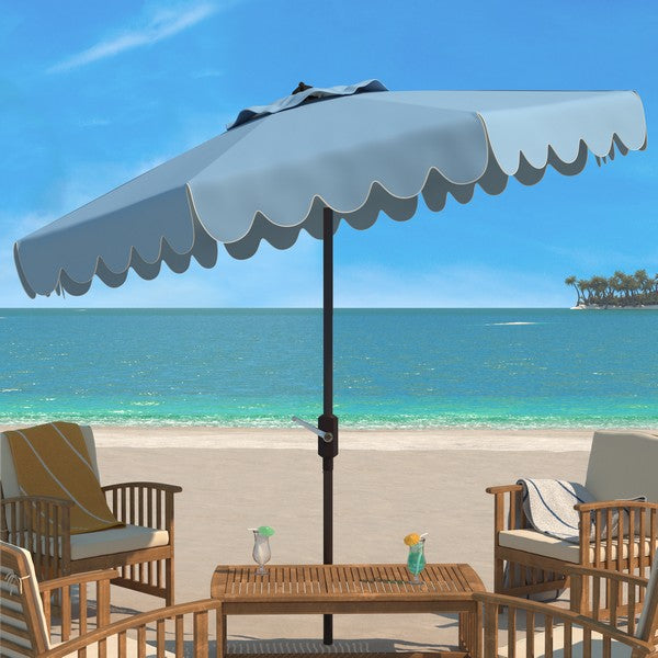Venice Single Scallop 9ft Crank Outdoor Push Button Tilt Umbrella