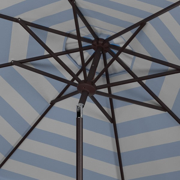 Maui Single Scallop Striped 9ft Crank Push Button Tilt Umbrella