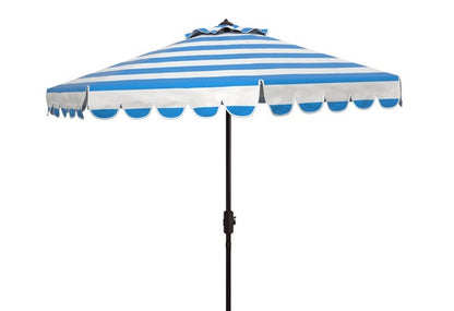 Maui Single Scallop Striped 9ft Crank Push Button Tilt Umbrella