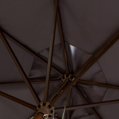Cannes 11 Ft Wooden Pulley Market Umbrella