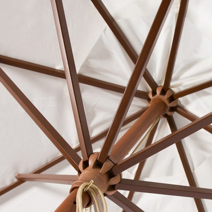 Cannes 11 Ft Wooden Pulley Market Umbrella