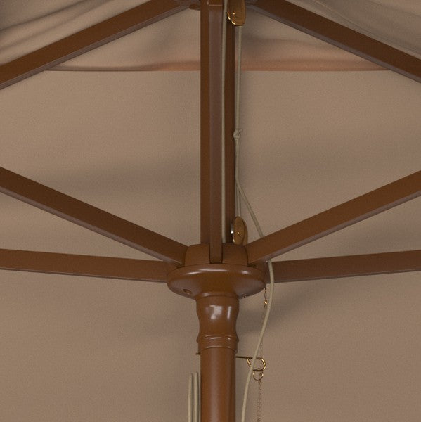 Aklin 6.5 Ft X 10 Ft Rectangle Wooden Pulley Market Umbrella (no Tilt)