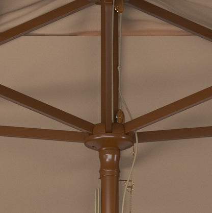Aklin 6.5 Ft X 10 Ft Rectangle Wooden Pulley Market Umbrella (no Tilt)