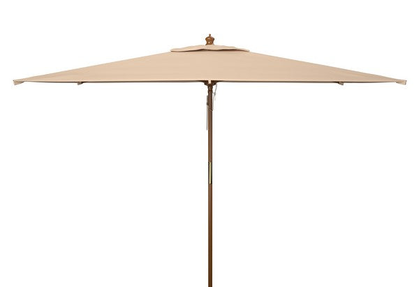Aklin 6.5 Ft X 10 Ft Rectangle Wooden Pulley Market Umbrella (no Tilt)