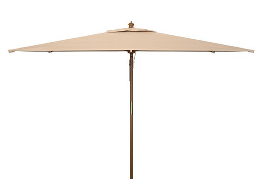 Aklin 6.5 Ft X 10 Ft Rectangle Wooden Pulley Market Umbrella (no Tilt)