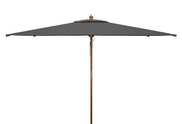 Aklin 6.5 Ft X 10 Ft Rectangle Wooden Pulley Market Umbrella (no Tilt)