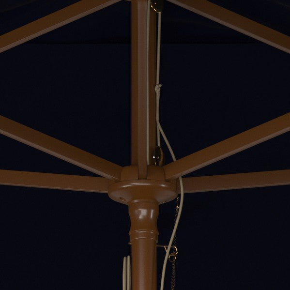 Aklin 6.5 Ft X 10 Ft Rectangle Wooden Pulley Market Umbrella (no Tilt)