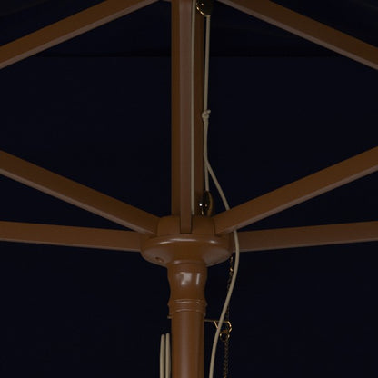 Aklin 6.5 Ft X 10 Ft Rectangle Wooden Pulley Market Umbrella (no Tilt)