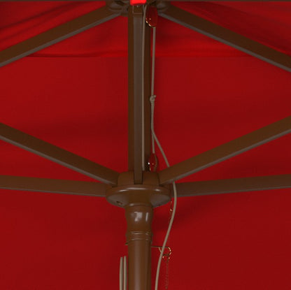 Aklin 6.5 Ft X 10 Ft Rectangle Wooden Pulley Market Umbrella (no Tilt)
