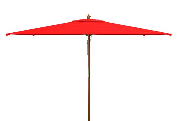 Aklin 6.5 Ft X 10 Ft Rectangle Wooden Pulley Market Umbrella (no Tilt)
