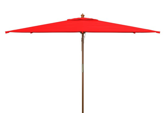 Aklin 6.5 Ft X 10 Ft Rectangle Wooden Pulley Market Umbrella (no Tilt)