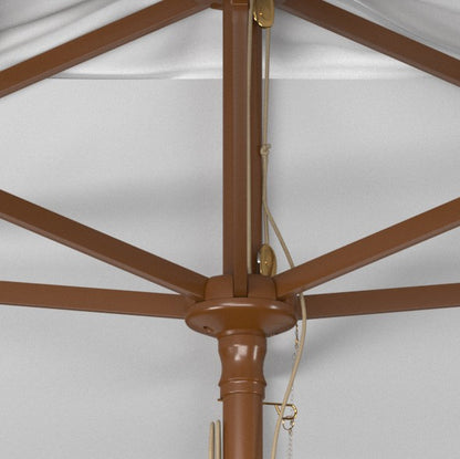 Aklin 6.5 Ft X 10 Ft Rectangle Wooden Pulley Market Umbrella (no Tilt)