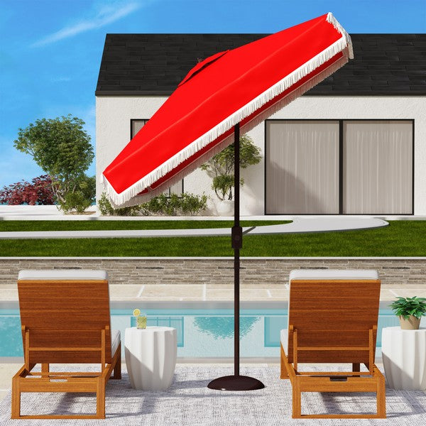 Milan Fringe 7.5 Ft Square Crank Umbrella