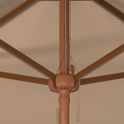 Velop 7.5 Ft Square Wooden Pulley Market Umbrella
