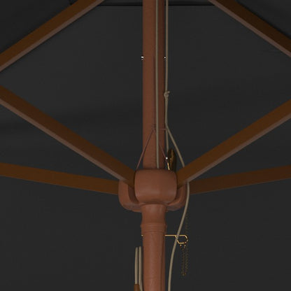 Velop 7.5 Ft Square Wooden Pulley Market Umbrella