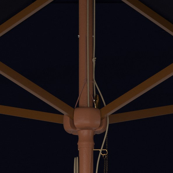 Velop 7.5 Ft Square Wooden Pulley Market Umbrella