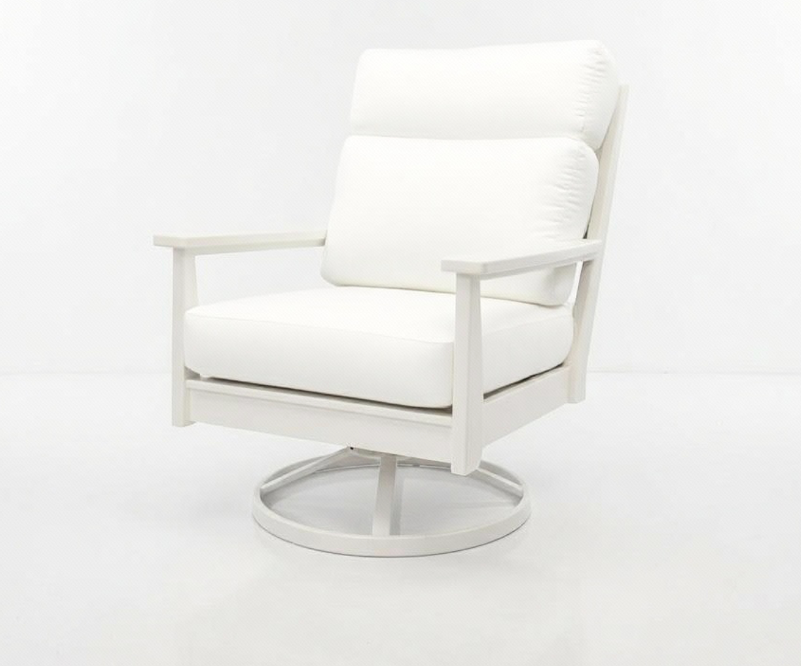High Back Abaco Swivel Club Chair - White