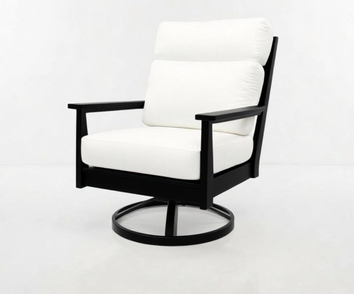 High Back Abaco Swivel Club Chair - Black