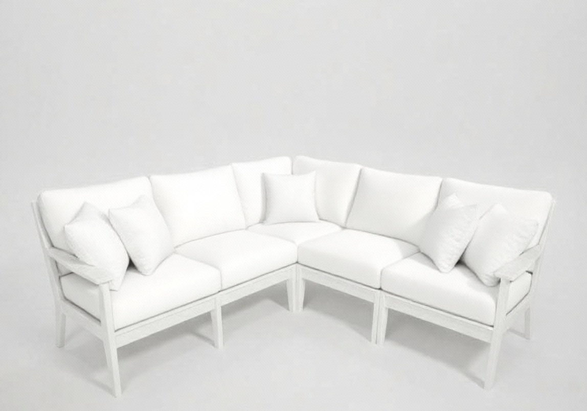 Abaco Sectional Components - L/R Loveseat - White
