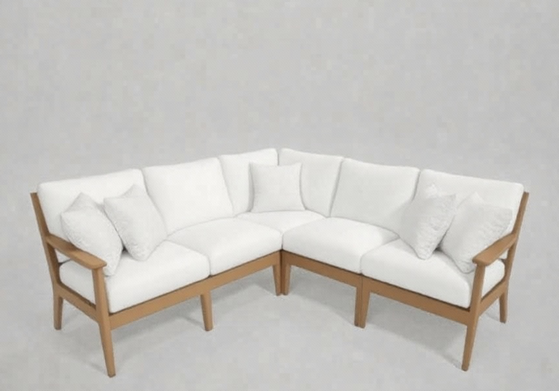 Abaco Sectional Components - L/R Loveseat - Weatherwood