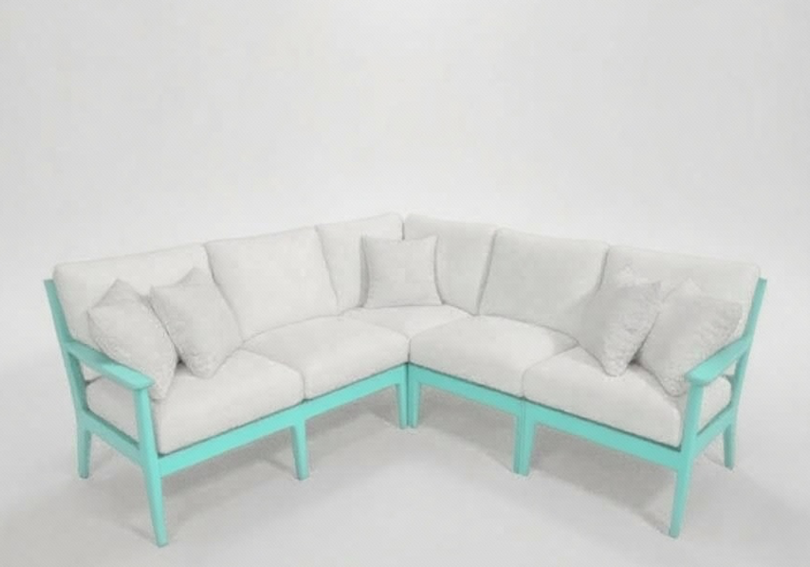 Abaco Sectional Components - L/R Loveseat - Sea Glass