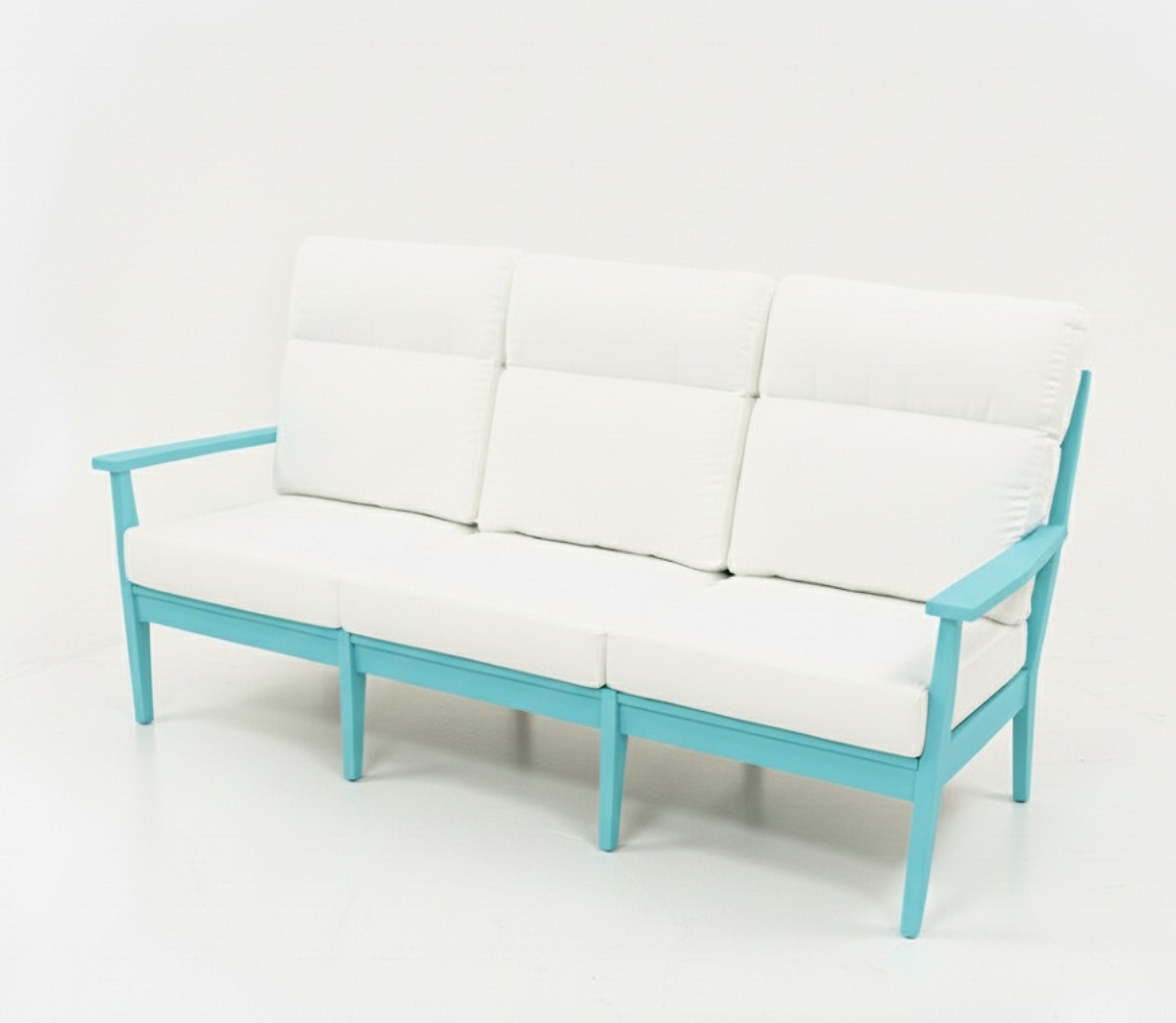 High Back Abaco Sofa - Sea Glass