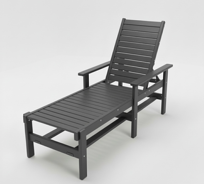 Hopetown Arm Chaise Lounge - Black